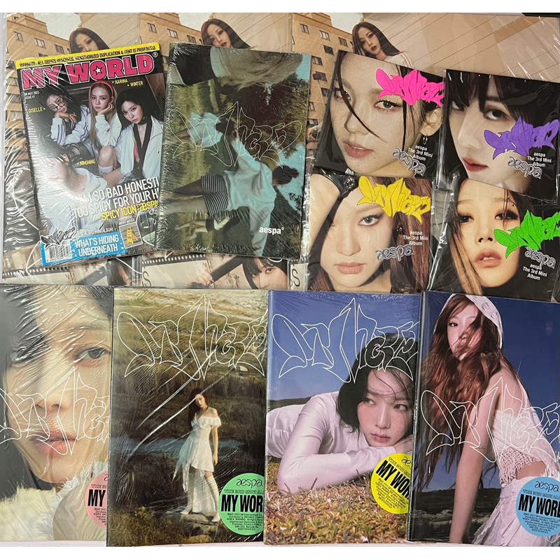 [Sẵn] Album ảnh MY WORLD - aespa Tabloid, Poster, Zine, Intro, Smini nguyên seal chọn ver