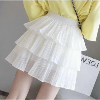 Chân váy 3 tầng dập ly lưng thun