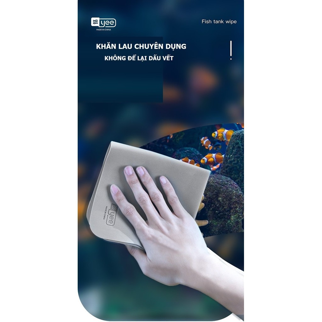 Khăn lau kính Bể cá, Vật dụng, Hồ cá | Khăn lau Chuyên dụng YEE, không xơ vải, không làm xước kính