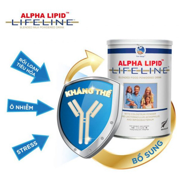 Sữa non Alpha Lipid Lifeline 450g tăng cường hệ miễn dịch bổ sung canxi vitamin kháng thể tự nhiên suckhoegiadinhviet247