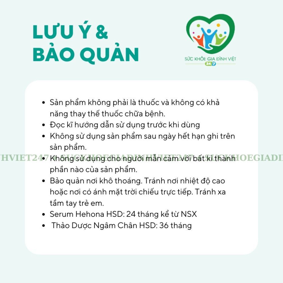 Combo Thảo Dược Ngâm Chân Furomi & Serum Hehona 5ml BDcare Suckhoegiadinhviet247