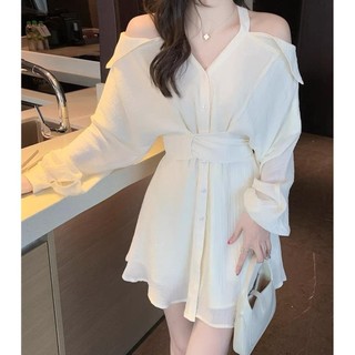 Set đầm nữ trễ vai tay dài, Quần short ngắn Phong Cách Hàn Quốc Mẫu Hot 2024