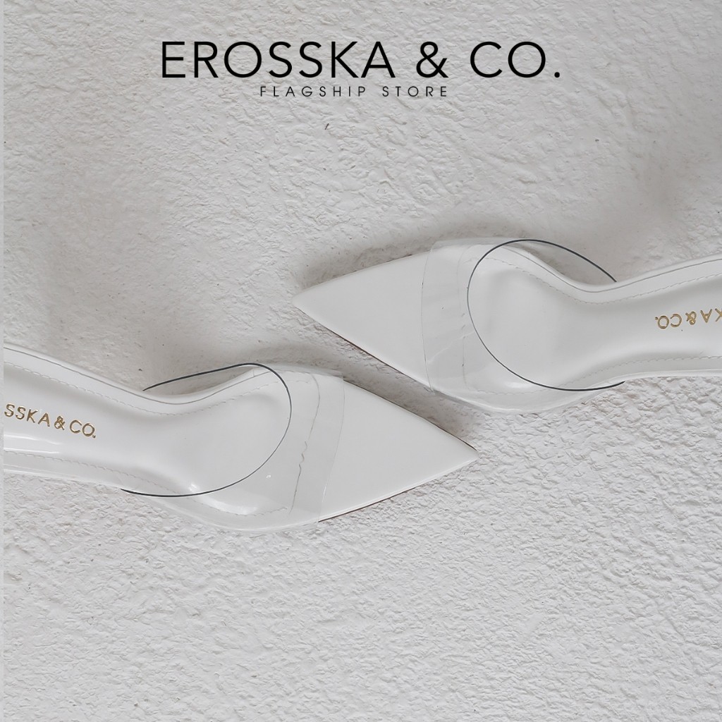 Erosska - Dép cao gót thời trang quai trong, guốc nữ mũi nhọn cao 9cm _ EN001