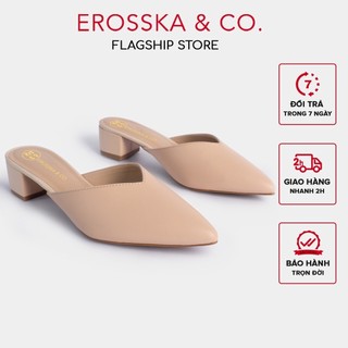 Erosska - Dép cao gót bít mũi kiểu dáng Hàn Quốc cao 3cm màu nude ver 2 _ EM076