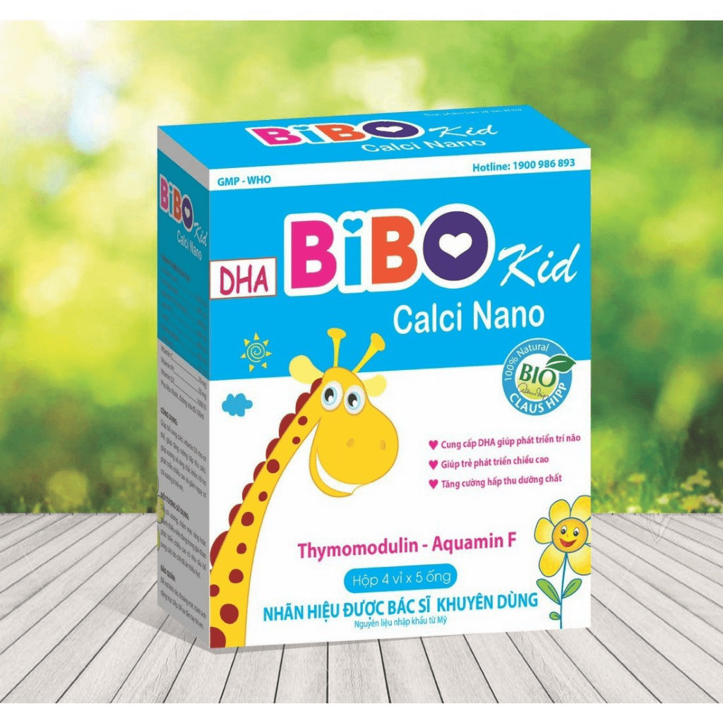DHA BIBO Kid Calci Nano canxi bổ sung canxi cho bé giúp bé phát triển chống còi xương suy dinh dưỡng VO