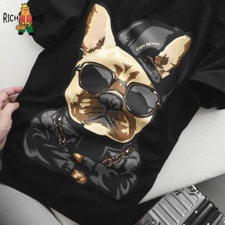 Áo Thun Bulldog Nam Nữ Unisex, Áo Phông cartoon dog hip hop style 100% cotton ICON DENIM t-shirts !