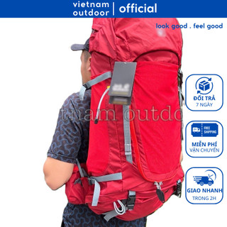 Balo leo núi du lịch jack wolfskin highland trail 55+5 men có trợ lực áo mưa đi kèm