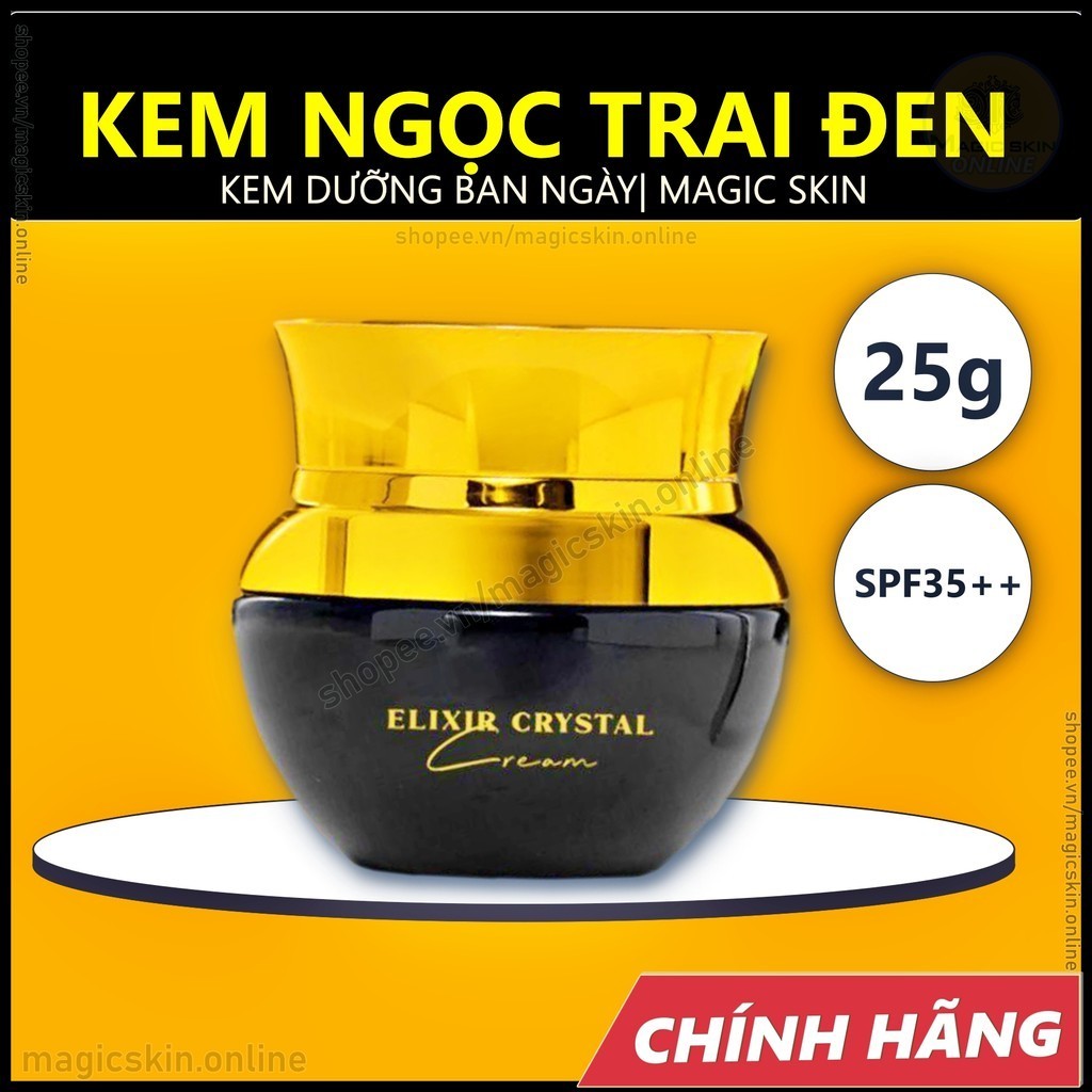 Kem dưỡng Ngọc Trai Đen Elixir Crystal Cream Magic Skin 👍 giúp da CĂNG BÓNG, SE KHÍT, NGỪA NÁM ✔ CÓ CHỐNG NẮNG