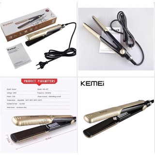 Máy duỗi tạo kiểu tóc Kemei KM 327 chỉnh nhiệt độ thông minh chuyên dùng duỗi ép thẳng uốn cúp đuôi -Giá rẻ