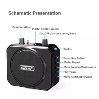 Loa trợ giảng micro không dây bluetooth wireless sạc pin Zansong M80 âm thanh to cho giáo viên hướng dẫn viên -Giá rẻ