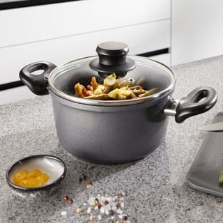 Nồi chống dính phủ đá Stoneline 18cm/ 20cm/24cm dùng trên bếp từ, bếp gas, bếp hồng ngoại -Thương hiệu Đức