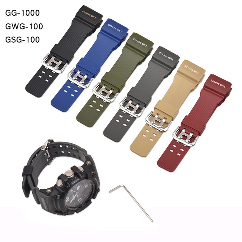 Dây đeo đồng hồ cao su mềm cho GG-1000 GWG-100 GSG-100 thể thao nam Vòng tay Phụ kiện thắt lưng
