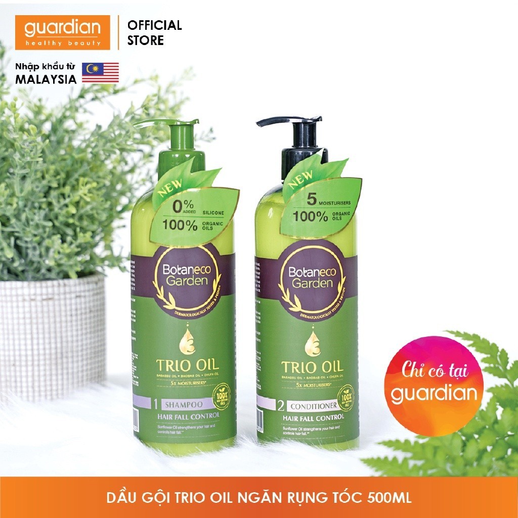 Dầu Gội Garden Trio Oil Giúp Giảm Rụng Tóc Botaneco 500ml