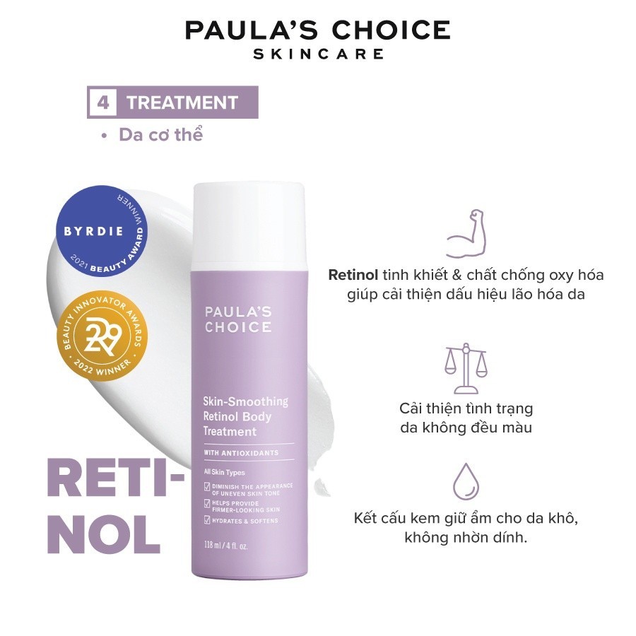 Kem dưỡng thể chống lão hóa làm săn chắc da Paula's Choice Skin - Smoothing Retinol Body Treatment 118ml- 5800.1