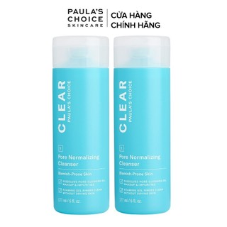 Bộ đôi  Sữa rửa mặt ngăn ngừa mụn Paula’s Choice Clear Pore Normalizing Cleanser 177ml/chai 6002x2