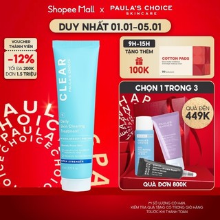 Kem chấm mụn giảm sưng chuyên sâu Paula's Choice Clear Extra Strength Daily Skin 5% Benzoyl Peroxide 67ml Mã :6110