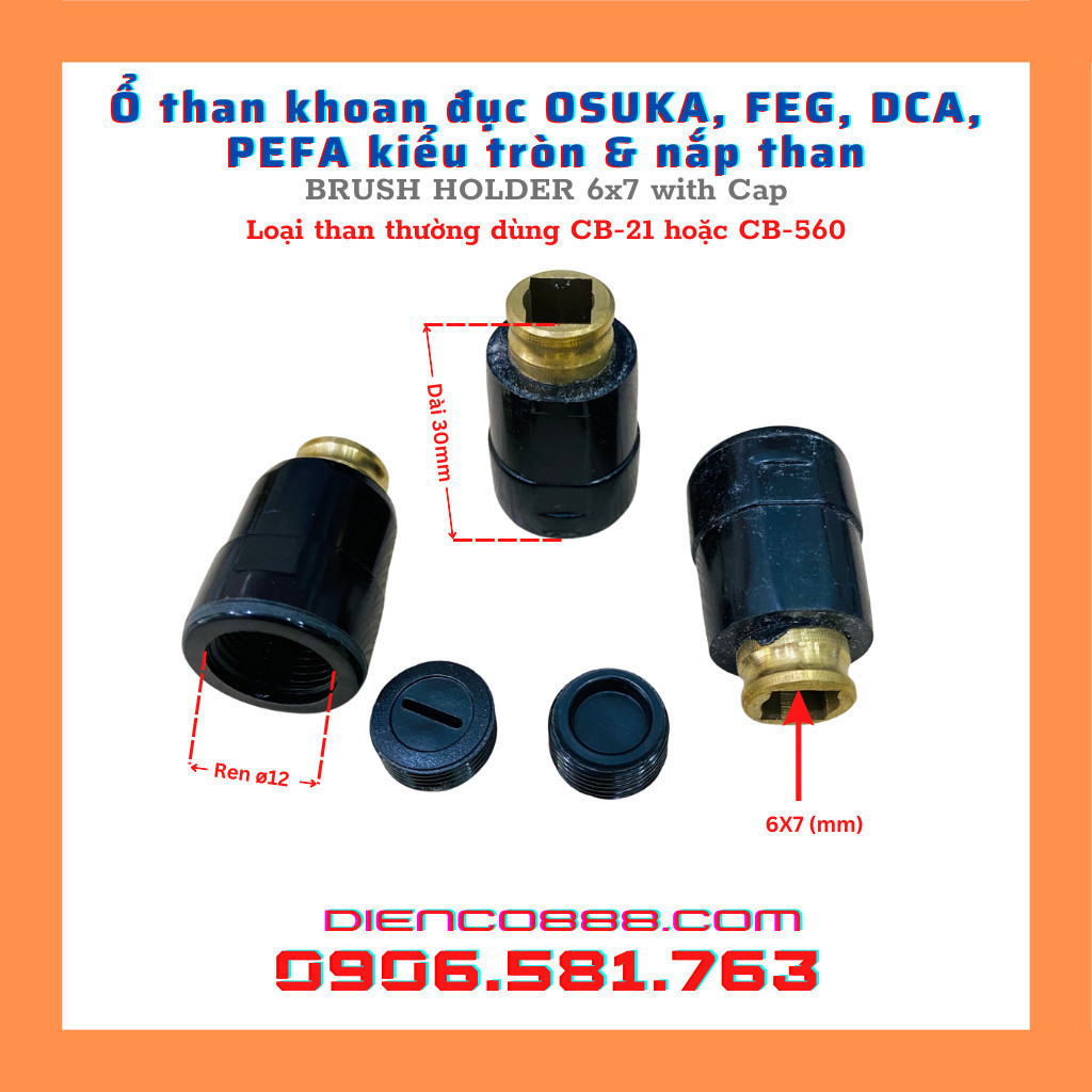 Ổ than khoan đục OSUKA - Dùng than CB-21 hoặc CB-560