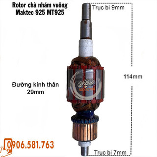 Rotor chà nhám makita m9200, maktec mt925 220v - tặng chổi than
