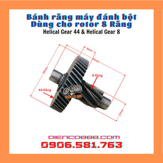 Bộ (2 chi tiết) nhông bánh răng máy đánh bột dùng với rotor 8 Răng