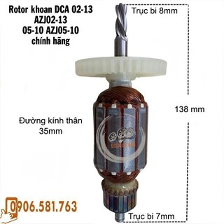 Rotor khoan DCA 02-13 AZJ02-13, 05-10 AZJ05-10 chính hãng - Tặng chổi than