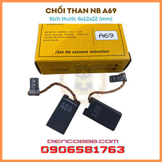 (Chính hãng) Chổi than A69 NB 6x12x22mm