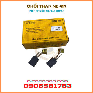 Chổi than 419 nb kích thước 6x9x12mm