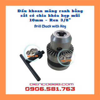 Đầu khoan măng ranh sắt 10mm có khóa - Có 2 loại chuôi côn và chuôi ren