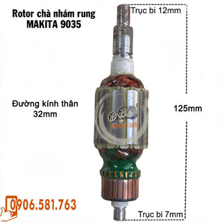 (Hàng DCA) Rotor chà nhám MAKITA 9035, 9035H, DCA ASB185 (S1B-FF-93X185) 220V - Tặng chổi than