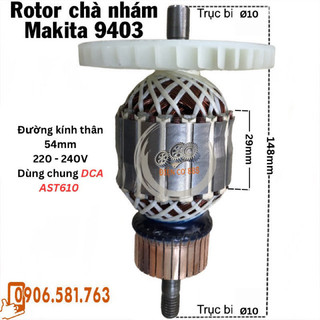 (Hàng DCA) Rotor chà nhám Makita 9403, DCA AST610, FEG EG-603 220V - Tặng chổi than