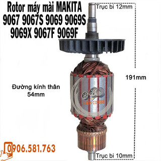 Rotor mài MAKITA GA9067, GA9069 (Mài Makita 180mm) - Tặng chổi than