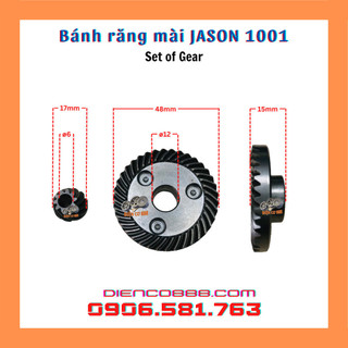 Bộ nhông bánh răng máy mài jason 1001, hanke 1001, 1002