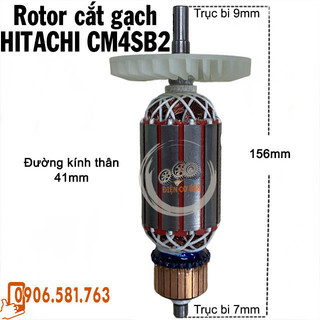 Rotor cắt gạch hitachi cm4sb cm4sb2, dca aze04-110 220v - tặng chổi than