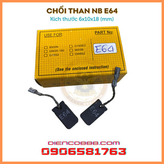Chổi than e64 nb kích thước 6x10x18mm
