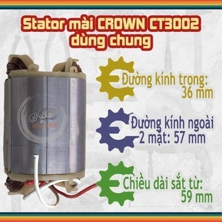 (Hàng DCA) Stator mài CROWN CT13290, CT3002 220V