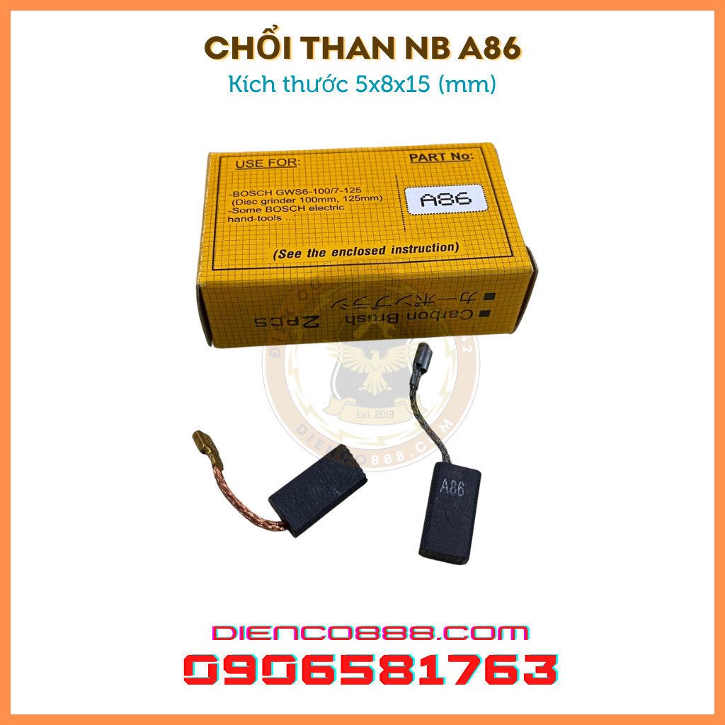 (Chính hãng) Chổi than A86 NB kích thước 5x8x15mm