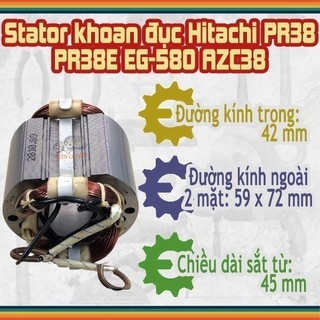 (Hàng DCA) Stator khoan đục Hitachi PR-38E, FEG EG-580, DCA AZC38 220V