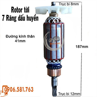 Rotor máy tời điện loại 7 Răng - Tặng chổi than