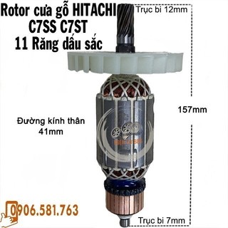 Rotor cưa gỗ HITACHI C7SS C7ST, LACELA 261812 11 Răng - Tặng chổi than
