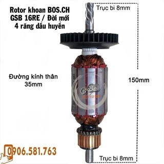 Rotor khoan GSB 16RE đời mới (Răng bằng) - tặng chổi than