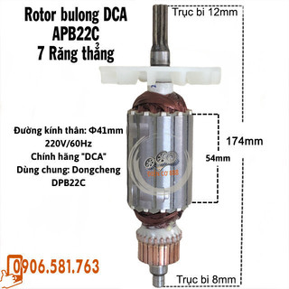 (Hàng DCA) Rotor máy siết ốc bulong DCA APB22C, HITACHI WR22SA 7 Răng 220V - Tặng chổi than