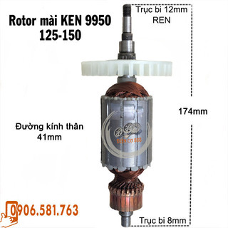 Rotor mài KEN 9950 Thân 41mm Dài 174mm 220V - Tặng chổi than