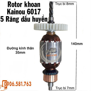 Rotor khoan Kainou 6017 5 Răng - Tặng chổi than