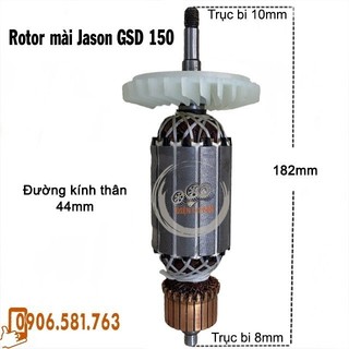 Rotor mài Jason 125mm và 150mm (Thân 44mm Dài 182mm) 220V - Tặng chổi than