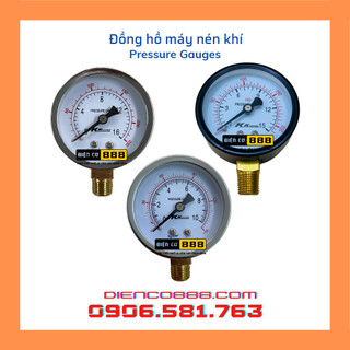 (Pressure Gauges) Đồng hồ đo áp lực máy nén khí thông dụng (Áp kế 10kg, 15kg và 16kg)