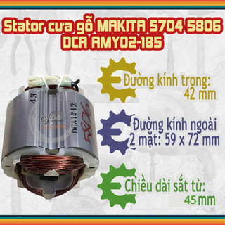 Stator cưa gỗ MAKITA 5704R, 5806B, DCA AMY02-185 (M1Y-FF-185) 220V