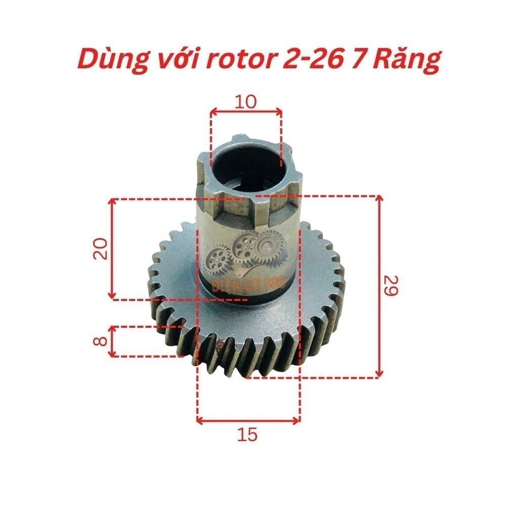 Nhông bánh răng con khoan BOSCH 2-26 33 răng - Dùng với rotor 7 Răng