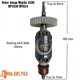 Rotor khoan Makita  HP1630, HP1631, MT814, MT815, DCA AZJ16 - Tặng chổi than