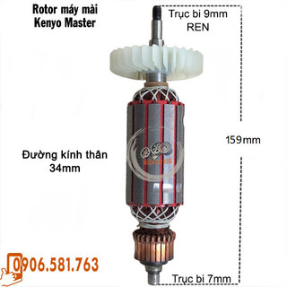 Rotor mài Kainou Kenyo Thân 34mm Dài 159mm 220V - Tặng chổi than