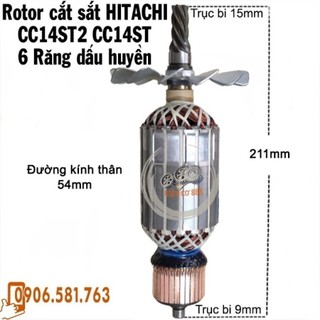 Rotor Cắt Sắt HITACHI CC14ST2, DEWALT D28620 6 Răng Thân 54mm Dài 211mm dây đồng 220V - Tặng chổi than