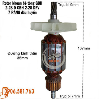 Rotor khoan bê tông GBH 2-28 D GBH 2-28 DFV - Tặng chổi than